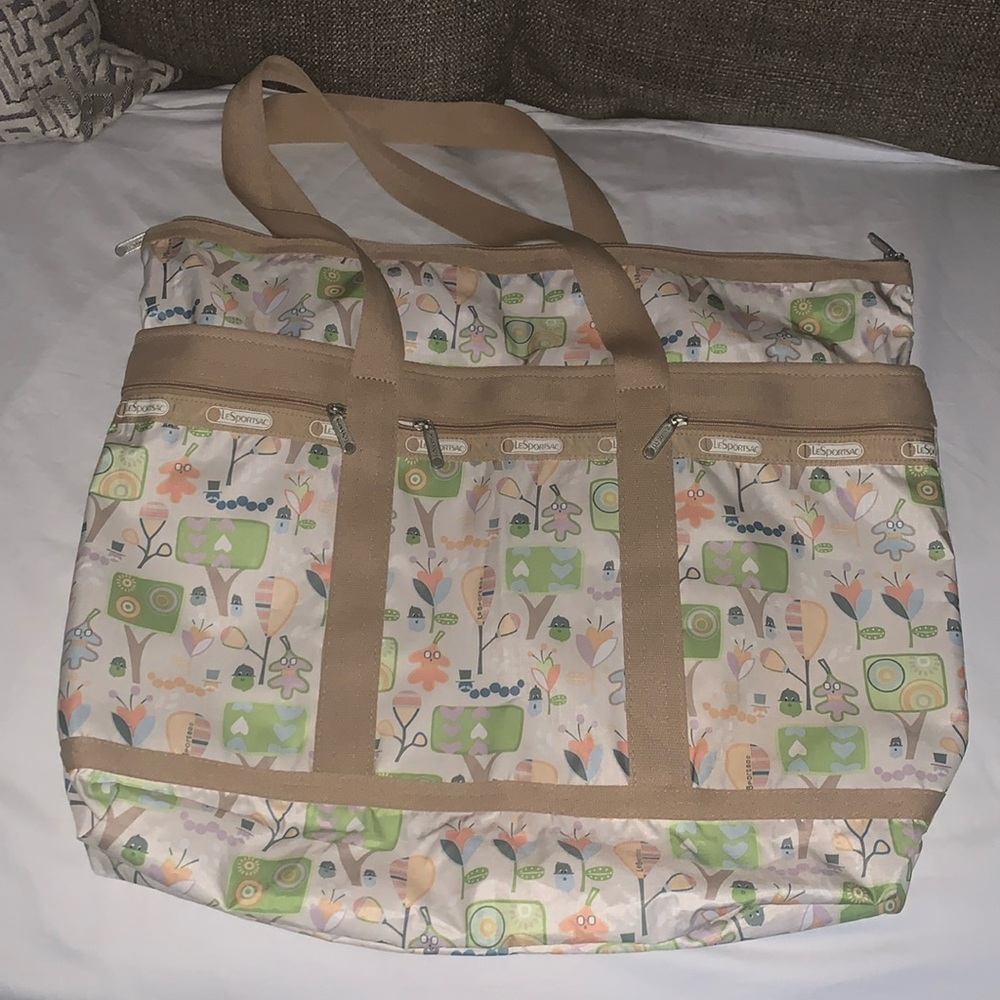 Bnwot LeSportsac Large Nylon Duffle/Tote W Matching Accessorie Bag